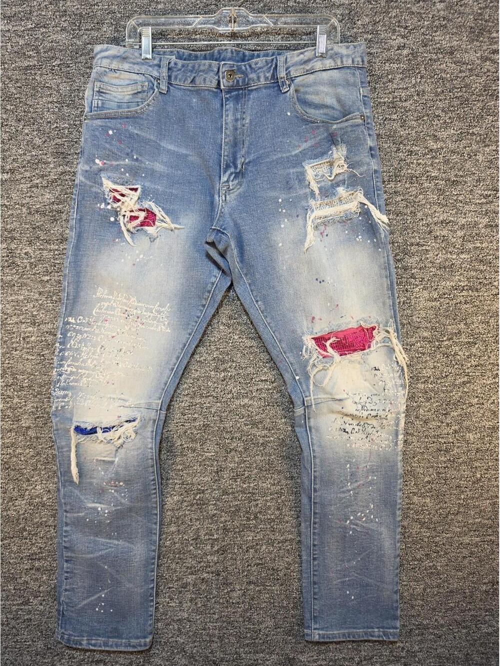 Smoke Rise Jeans Men 38x32 Blue